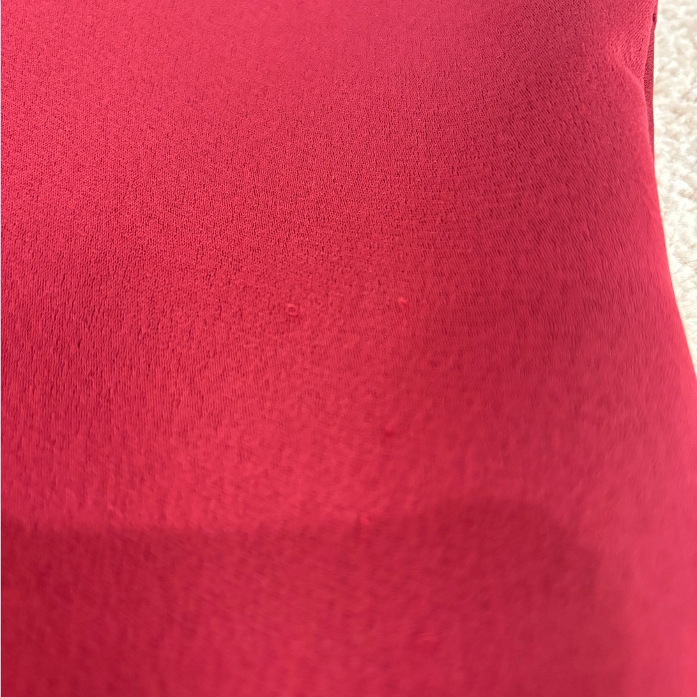 Ted Baker Dress Kandal Midi High Low Fit and Flare in Burgundy - Picture 6 of 12